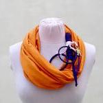 Orange T Shirt Scarf, Loop..